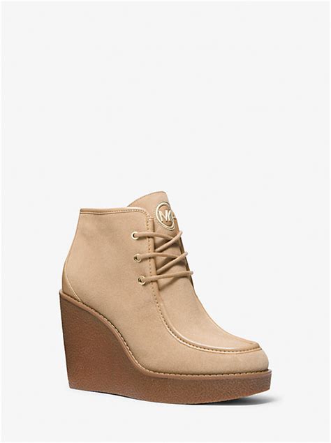 michael michael kors mariana leather and suede wedge|michael kors women's wedge sneakers.